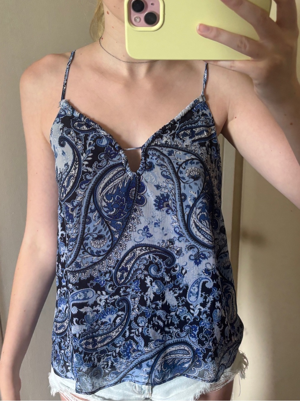 Dynamite Light Blue Paisley Cami Top